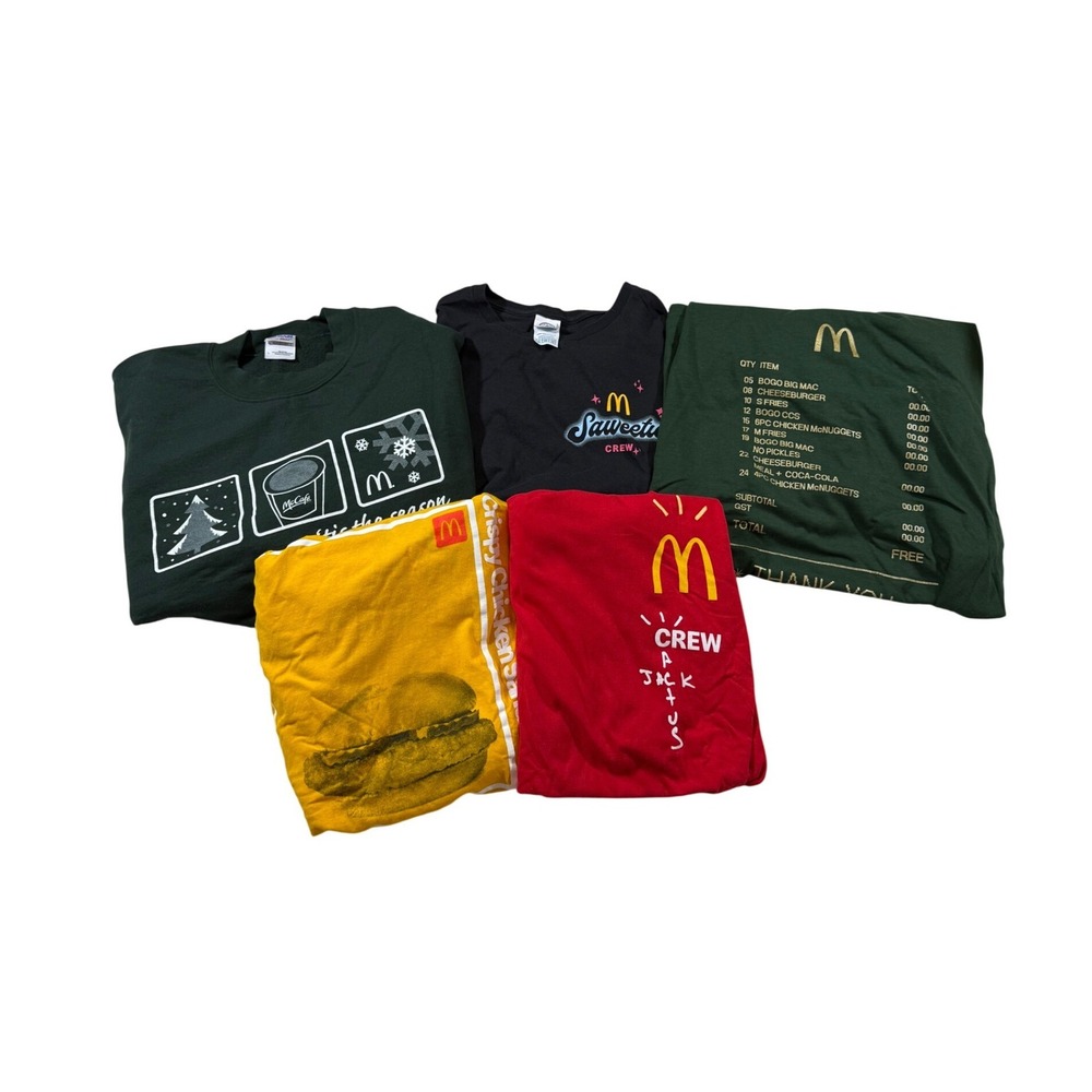 LOT OF 5 McDonald's Travis Scott Saweetie Promo Shirt Sweatshirt XL-2XL Cactus